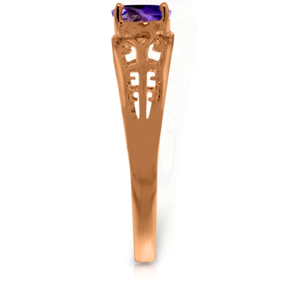 GOLD FILIGREE RING WITH NATURAL AMETHYST - Picture 5 of 7